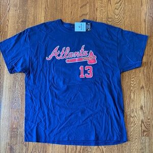 Majestic Blue Atlanta Braves Ronald Acuna Jr Graphic Tee